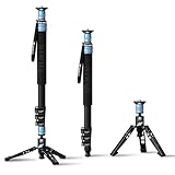 SIRUI AM-404FL Kamera Wanderstock Einbeinstativ Monopod mit Standfuß,190 cm Aluminium Stativ, innovatives Schnellverschluss-Design, 360°-Panorama-Panning, 4 Abschnitte, maximale Belastung 12 kg