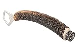 Flaschenöffner Hirschhorn | mit Griff aus echtem Horn | Kapselheber Tracht | versilberte Zierkappe mit Edelweiß-Motiv