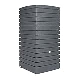FLORANTIA Regentonne eckig Regenwassertank Quadrum 320 Liter anthrazit aus UV- und witterungsbeständigem Material. Regenfass BZW. Regenwassertonne mit kindersicherem Deckel und Messinganschlüssen
