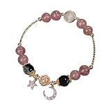 Modisches Armband mit Naturstein besetztem Stern und Mond, Temperament-Design, Schmuck, Damen, modisches Design, Armband, Retro-Temperament, Strand-Ohrringe, Eine Größe, Metall, Kein edelstein