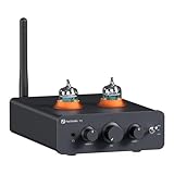 Fosi Audio P3 Hi-Fi Röhren Vorverstärker, Home Audio Mini Röhrenverstärker & Kopfhörerverstärker, Bluetooth 5.1 aptX-LL & aptX-HD, Bass & Treble Reglern für Hi-Fi Stereo Aktivlautsprecher, RCA & AUX