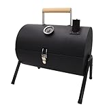 RIN & RUT Tragbarer Holzkohlegrill mit Deckel – Mini BBQ Grill faltbar für Balkon, Camping, Outdoor & Picknick – Kleiner Tischgrill mit Smoker-Funktion