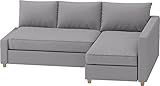 HomeTown Market Langlebig Friheten Sofa bezug, kompatibel mit IKEA Friheten-Schlafsofa, Eckbezug. Nur Sofabezug. (Polyester Hellgrau Links Länger)