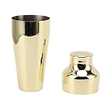 Acouto 304 Edelstahl Französischer Barkeeper Shaker für Gemischte Getränke Roségold und Anfälliger und Cocktail Shakerbarkeeper Shakerbar Shakerermartini Shakerermargarita Mixstainless Stahl (Gold)