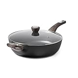 SENSARTE 30cm Tiefe Bratpfanne mit Deckel, 4.7L Sautepfanne mit Deckel, große Bratpfanne, Antihaft-Kochpfanne, Chef's Pan, Induktion Geeignet, PFOA frei