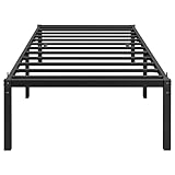Yaheetech Bettrahmen 90 x 200 cm Metallbett Bettgestell aus Metall, Modern Jugendbett mit Lattenrost, Doppelbett Einzelbett Schwarz 41cm H