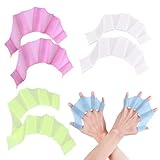 Peiyee 4 Paar Schwimmhandschuhe,Schwimmflossen Silikon SchwimmhäUte Finger,Schwimmhandschuhe Wassersport FüR Schwimmtraining Zum Schnorcheln ,Schwimmhandschuhe FüR Frauen MäNner Und Kinder(S/M/L) (S)