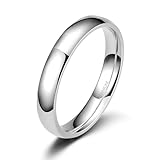 Zakk Ring Damen Herren 2mm 4mm 6mm Titan Poliert Schmal Ringe Verlobungsringe Ehering Hochzeitsringe (Silber-4mm, 75 (23.9))