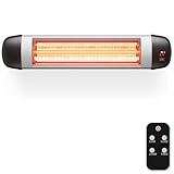 Mursche Heizstrahler Terrasse Infrarotheizung 2500W - Infrarot Strahler Outdoor mit Fernbedienung Elektrisch Wärmestrahler Wandmontage 3 Heizstufen Terrassenstrahler Aussen für Bad Balkon Garten