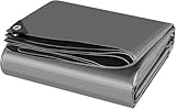 Laneetal Abdeckplane Wasserdicht LKW Plane mit Ösen 2x3m 180g/m² Tarp Abdeckplane Gewebeplane Schutzplane Zeltplane für Gartenmöbel Holz Trampolin, Camping,Reißfest Beidseitig Beschichtet,Grau