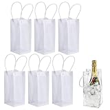 Flaschenkühler, Kühlmanschette Wein, Ice Bag, Transparent Sektkühler, PVC Tragbar Flaschenkühler Outdoor, Kühltasche für Flaschen Mit Griff, Flaschen Tragetasche Verwendet, 6 Stück