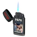 Bester Papa der Welt Geschenke - Bester Papa Feuerzeug personalisiert - Feuerzeug mit Foto - UV Druck - Sturmfeuerzeug nachfüllbar - Vater Geschenke Weihnachten Papa