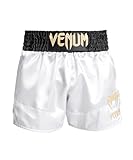 Venum Herren Classic Muay Thaibox Shorts, Weiß/Gold/Schwarz, L Slim Kurz EU
