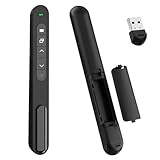 Präsentationsklicker, 2,4 GHz, kabellose Fernbedienung mit Hyperlink und Lautstärkeregelung, PowerPoint-Office-Präsentationsklicker für Keynote/PPT/Mac/PC/Laptop (ohne Batterie)