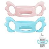 HAMKU Babyflaschengriffe Silikon, Weithals Babyflaschengriffe, Baby Kleinhand Greifdesign, 2 Stück