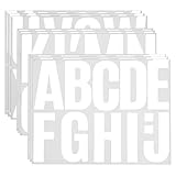 ZEYIYER 102 Stück Buchstaben Aufkleber Weiß 9 Blatt 10,2 cm, Große Buchstaben Sticker, Buchstaben zum Aufkleben Vinyl-Buchstabenaufkleber, Selbstklebende Buchstaben für Briefkasten Postertafeln