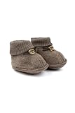 Mikk-line Woll Hausschuhe Kinder 74/80 Melange Denver | Krabbelschuhe Baby in Wool Und Polyster Für Mädchen und Jungen | Woll-Babysocken | Lauflernschuhe Baby | Babyschuhe 0-6 Monate