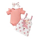 Asmea Baby Kleidung Mädchen Bären Neugeborene Kleidung Rüschen Strampler Strapse Rock Bekleidungssets für Baby-Mädchen Baby Geschenk Mädchen Babykleidung Mädchen 6-9 Monate