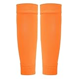Generisch Stutzen ki*nder Fußball, Stutzen Ohne Socken, Fußball Stutzen Ki*nder, Fußball Sleeves Tubes Fußballstutzen Stegstrümpfe Fussball Stutzen (Orange, A)