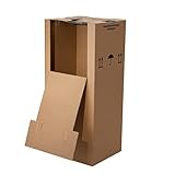 BB-Verpackungen 3 x Kleiderbox 600 x 510 x 1350 mm (2-wellig, inklusive stabiler Metallkleiderstange) - Sets zwischen 1 und 12 Stück