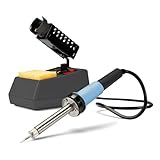 Velleman Lötstation Set 50 W mit Lötkolben, Lötkolbenständer und Reinigungsschwamm, Lötset, analog Lötgerät, Löt- und Entlötgeräte, einstellbare Temperatur 175-480 °C, grau