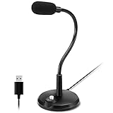 PC Mikrofon USB Standmikrofon Mit Schalter Computer Microphone Plug & Play Kondensatormikrofon für Mac OS und Windows XP / 7/8/10- Ideal für YouTube, Skype, Gaming, Podcasts, Aufzeichnung