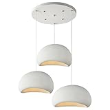 HEYUN Kreative Wabi-sabi Pendelleuchte E27 Weißer Polyethylen-Kronleuchter Moderne Esstisch Hängeleuchte 3-flammig Innenbeleuchtung Verstellbare Heimdekoration Für Esszimmer Küche Inselleuchte(A1)