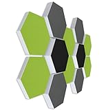 platino24 3D-Set Schallabsorber Colore aus Basotect G+ mit Akustikfilz, 12 Waben in Multicolore #01 je Ø30cm, Akustikverbesserung