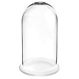 Ideen mit Herz Deko-Glocke | Kuppel mit Boden | Tisch-Deko | Trockenblumen-Gesteck | Geldgeschenk | Hochzeit | Geburtstag | Kunststoff | transparent | Ø 9,8cm | 18,5cm hoch