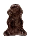 walexo Lammfell Teppich – Naturfell Schaffell, ökologisch gegerbt, in verschiedenen Größen, Naturfarben, echtes Fell für Sofa, Bett, Kinderwagen, Deko & Haustiere (Braun, 120-130 cm)