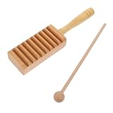 WHAMVOX Guiro Schlaginstrument aus Holz Handliches Percussion Musikinstrument für Kleinkinder Glatte Oberfläche ohne Scharfe Kanten Fördert Feinmotorik und Hand Auge koordination für