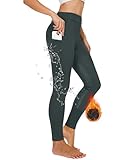 Winter Reitleggings Damen Vollbesatz Thermo Reithose Damen Fleece Gefüttert Wasserdicht mit Handytasche Gürtelschlaufen Grau L