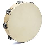 Tiger TAM98-10 Tambourin mit Naturfell - 10' - Doppel-Reihe