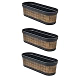 3 PAGEN® Blumenkasten in Holzoptik – langlebig und robust – ideal für Balkon & Fensterbank – Leichter Pflanzkasten aus UV-beständigem Material – Entwässerungslöcher vorgesehen – 3er-Set Holzoptik