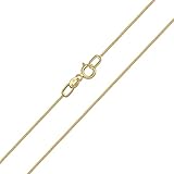 Amberta Allure Damen Halskette aus 9K Gold: 0.8 mm Panzerkette - 50 cm