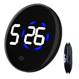 Klebeuhr für Fahrzeuge, kleine Autouhr, digitale Uhr mit selbstklebender Halterung, wasserdichte Automatikuhr, batteriebetriebene Lautstärkeregelung, LCD-Zeitanzeige für Motorrad