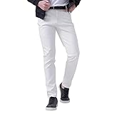Herren Slim Fit Hose aus PU Leder Elastisch Bikerhose Lederjeans Winddicht und Wasserdicht Skinny Slim Fit Stretch Hosen Bleistift Hose Motorrad Lederhose Rock Metall Punk Leder