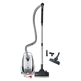 SEVERIN Staubsauger mit Beutel S'POWER snowlight, leiser & kompakter Bodenstaubsauger für Teppich- & Hartböden, 750 W, HEPA 13 Filter, 8 m Reichweite, 2L, BC 7035