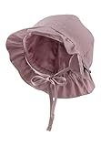 Sterntaler Hut gerüscht - Mädchen Sommer Hut mit Bindeband und Ohrenklappen - UV-Schutz 50+ Sonnen Hut mit Größenregulierungsband - Baby und Kinder Sommer Mütze, blasslila, Größe 51