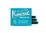Kaweco Tintenpatronen im 6er-Pack Paradiesblau Paradise Blue I hochwertige Premium Tinte für Füllhalter mit kurzen Standardpatronen | vegan tierversuchsfrei wasserlöslich