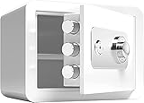 Safe Box Feuerfester Wasserdichter Tresor Dokumentensafe Anti-Diebstahl wasserdichte Aufbewahrungsbox Für Haushaltsmaschinenstahl Kleine Wandmontage (Schwarz) (Weiß)