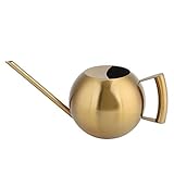 Gießkanne, Edelstahl-Gießkanne für den Außenbereich mit langem uf für Zimmerpflanzen, Bonsai, Garten, Blumen, dekorativ (Gold)