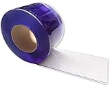 PVC-Streifen Rollenware, 3 m x 0,20 m, 2 mm transparent/durchsichtig, Weich-PVC, zur Verwendung als Streifenvorhang/Lamellenvorhang, Industrievorhang, wetterfest & witterungsbeständig