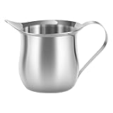 Kleiner Milchkännchen – Keramik-Milchkännchen, 90 ml Porzellan-Sahnekännchen, Kaffeesännchen, Milchausgießer, Tee, Espresso, spülmaschinenfest, Edelstahl-Sirup-Krug mit Ausgießer