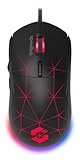 Speedlink CORAX Gaming Maus mit Kabel - konfigurierbare RGB Beleuchtung, 5 programmierbare Tasten, DPI-Schalter bis 3.200 dpi, kabelgebunden, stoffummanteltes Kabel, schwarz