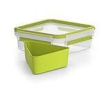 Emsa 518104 Clip & Go Sandwichbox | 0,85 L | Mit Eck-Einsatz | to Go | 100 % dicht | frische Dichtung, Grün