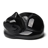 XIANNVXI Katzen Deko Figuren Deko Katze Schwarz Obsidian Schwarze Katze Figur Katzenfigur Deko Katzen Geschenk Katzenliebhaber