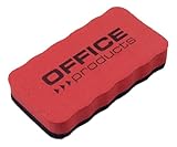 Magnetischer Schwamm OFFICE PRODUCTS, für Whiteboards, 110x57x20mm, Magnetisch Whiteboard Schwamm mit Aufhänger, Rot, 1Stk., Für Schule, Büro