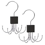 Gürtelhalter für Schrank – 2 Stück Kleiderbügel | Organizer aus Metall, um 360 Grad drehbar, platzsparend, 5,51 x 3,94 Zoll, für Schal, Handtasche, Tasche, Weste, Haus,