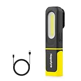 Napatyre Arbeitsleuchte Akku, 800LM Werkstattlampe LED Mit Haken Und Magnetfuß, 360° Drehbare 3 Lichtmodi Taschenlampe Aufladbar Für Auto Reparatur Camping Notfall (1 Stück)